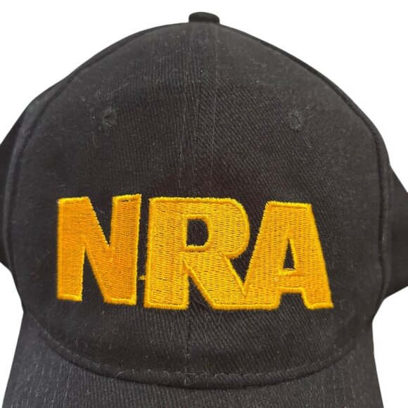 NRA‎ Black Baseball Cap Hat NWOT Adjustable Goldenrod Embroidered Front USA Flag - Picture 5 of 7